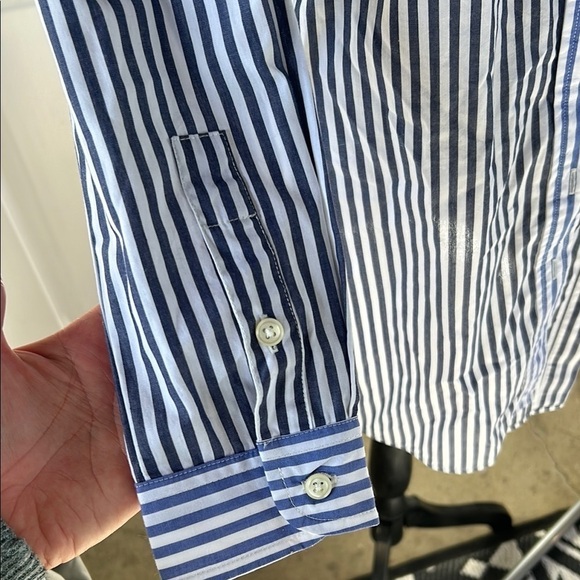 Jones New York tunic length Button Down Shirt with Asymmetrical Color E - Picture 8 of 11